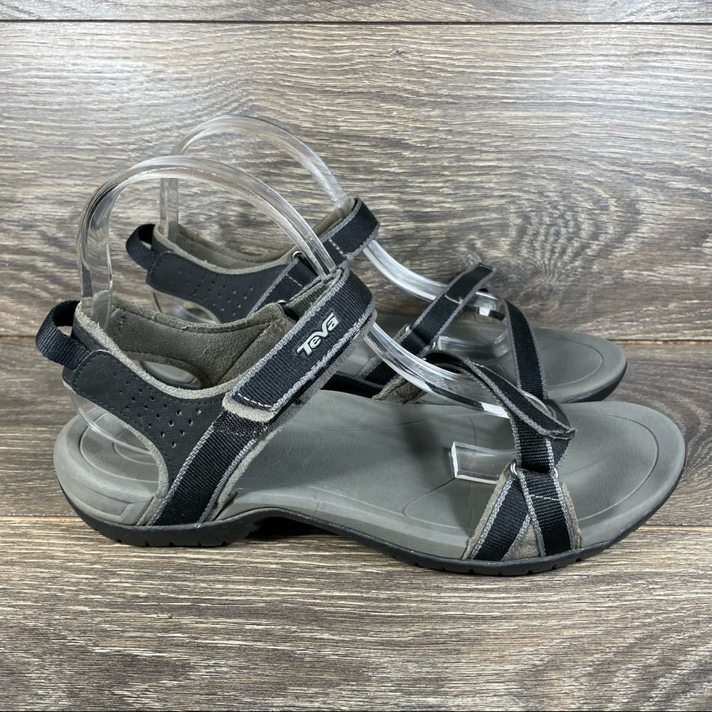 Teva Womens Size 9.5 Verra Adventure Black Gray Strap Sandals